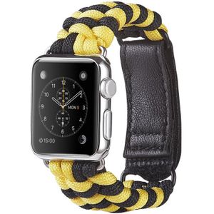 Paracord Plain Weave Klittenbandsluiting Nylon horlogeband voor Apple Watch Series 8&7 41mm / SE 2&6&SE&5&4 40mm / 3&2&1 38mm