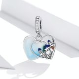 S925 Sterling Silver Charming Scenery Heart Pendent DIY Bracelet Necklace Accessories