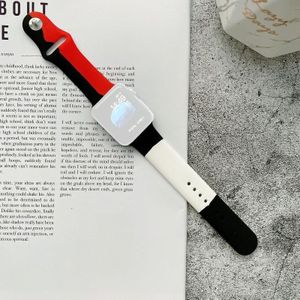 Silicone Color Matching Replacement Watchbands For Apple Watch Series 6 & SE & 5 & 4 44mm / 3 & 2 & 1 42mm(Black+Red+White)