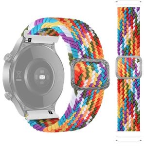 For Samsung Galaxy Watch Active2 40mm Adjustable Nylon Braided Elasticity Replacement Strap Watchband(Rainbow)