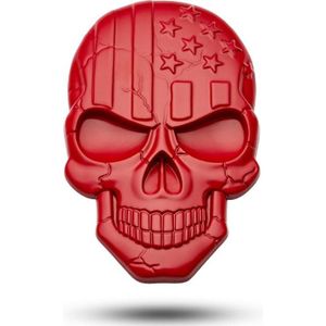 Drie-dimensionale duivel schedel metalen plating auto sticker