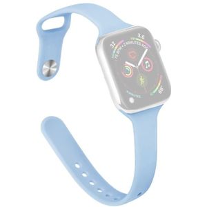 Afslanken Siliconenvervanging horlogeband voor Apple Watch Series 7 41mm / 6 & SE & 5 & 4 40mm / 3 & 2 & 1 38mm (Sky Blue)