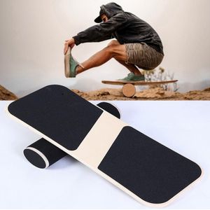 Surfing Ski Balance Board Roller Wooden Yoga Board  Specification: 07B Black Sand