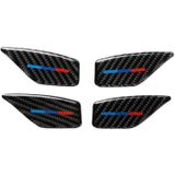 4 PCS Car Tricolor Carbon Fiber Door Inner Handle Wrist Panel Decorative Sticker for BMW 5 Series G38 528Li / 530Li / 540Li 2018