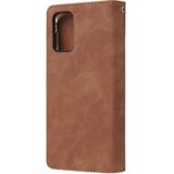 For Galaxy S20+ Multifunctional Horizontal Flip Leather Case  with Card Slot & Holder & Zipper Wallet & Photo Frame(Brown)