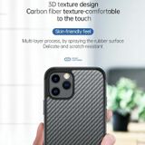 SULADA Luxury 3D Carbon Fiber Textured Shockproof Metal + TPU Frame Case For iPhone 11(Black)