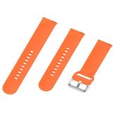 22mm Universal Silver Buckle Silicone Replacement Wrist Strap  Size:S(Orange)