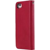 For iPhone 6 / 7 / 8 Solid Color Horizontal Flip Protective Case with Holder & Card Slots & Wallet & Photo Frame & Lanyard(Red)