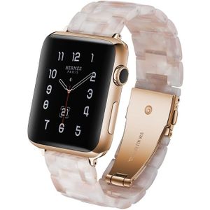 Simple Fashion Resin Watch Strap for Apple Watch Series 4 44mm & Series 3 & 2 & 1 42mm(Pink Flower)
