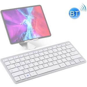 WB-8022 Ultra-thin Wireless Bluetooth Keyboard for iPad  Samsung  Huawei  Xiaomi  Tablet PCs or Smartphones  Portuguese Keys(Silver)