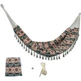 Jacquard Canvas Double Plus Hammock Outdoor Indoor Tassel Hammock