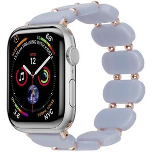 Voor Apple Watch SE 2023 44 mm stretchhars horlogeband (blauwe oceaan)