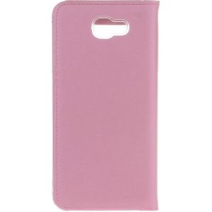 For Galaxy J5 (2017) (US Version) Litchi Texture Horizontal Flip Leather Case with Call Display ID(Pink)