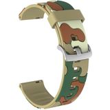 20mm For Amazfit Pop Camouflage Silicone Replacement Wrist Strap Watchband with Silver Buckle(7)