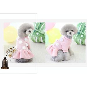 Pet Dog Skirt Pomeranian Bichon Wool Skirt Dog Warm Skirt  Size: S(Pink)