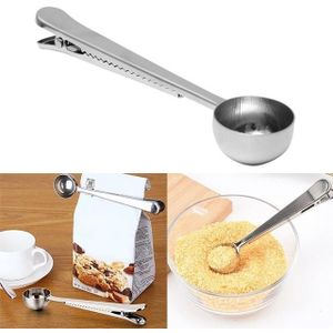 5PCS multifunctionele keuken koffie scoop met clip roestvrijstaal thee koffie maatbeker koffie Scoop