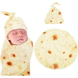 Baby pluche deken deken foto simulatie eten deken  maat: 90x90 cm (1 deken+hoed)
