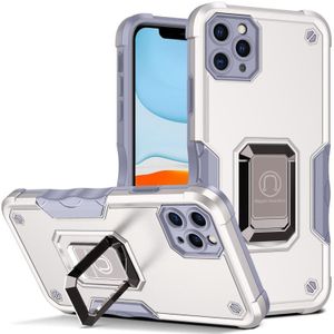Ringhouder Antislip Armor Telefoon Case voor iPhone 12 Pro (White)