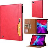 For iPad Pro 12.9 (2020) Knead Skin Texture Horizontal Flip Leather Case with Photo Frame & Holder & Card Slots & Wallet(Red)
