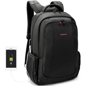 Anti-theft Nylon Laptop Backpacks School Fashion Travel Male Casual Schoolbag 15.6 inch(Black with USB Port)