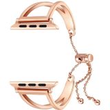 Letter V Shape Bracelet Metal Wrist Watch Band with Stainless Steel Buckle for Apple Watch Series 3 & 2 & 1 42mm (Rose Gold)