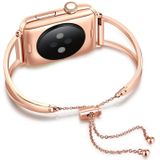 Letter V Shape Bracelet Metal Wrist Watch Band with Stainless Steel Buckle for Apple Watch Series 3 & 2 & 1 42mm (Rose Gold)