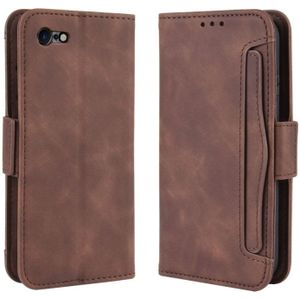 For iPhone SE 2020 Wallet Style Skin Feel Calf Pattern Leather Case ?with Separate Card Slot(Brown)