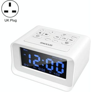 LED digitale slaapkamer wekker met USB opladen poort klok radio temperatuur elektronische platformklok  specificatie: Britse plug