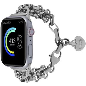 Voor Apple Watch Ultra 49 mm / Series 8 & 7 45 mm / SE 2 & 6 & SE & 5 & 4 44 mm / 3 & 2 & 1 42 mm roestvrijstalen horlogeband met drie rijen