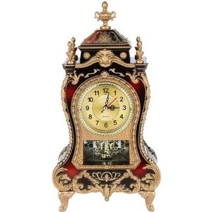 Alarm Clock Vintage Clock Classical Royalty Sitting Room TV Cabinet Desk Imperial Furnishing Creative Sit Pendulum Clock(Brown)