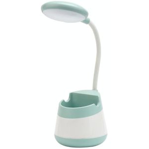 USB Charging LED Desk Light Eye Protection Lamp with Pen Holder and Phone Holder(CS276-1 Green)