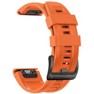Voor Garmin Fenix 5 Plus 22mm Silicone Sport Pure Color Strap (Orange)
