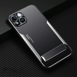 Voor iPhone 14 Blade Series TPU + Titanium Legering met Houder Telefoon Case (Zwart Zilver)