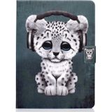For iPad Air 2020 10.9 Electric Pressed Colored Drawing Horizontal Flip Leather Case with Holder & Card Slots & Sleep / Wake-up Function(Music Leopard)