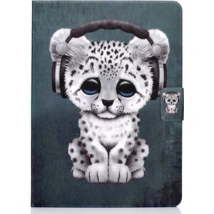 For iPad Air 2020 10.9 Electric Pressed Colored Drawing Horizontal Flip Leather Case with Holder & Card Slots & Sleep / Wake-up Function(Music Leopard)