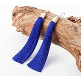 3 PCS Women Boho Fashion Long Tassel Earrings(Blue)