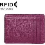 KB37 Antimagnetic RFID Litchi Texture Leather Card Holder Wallet Billfold for Men and Women (Purple)