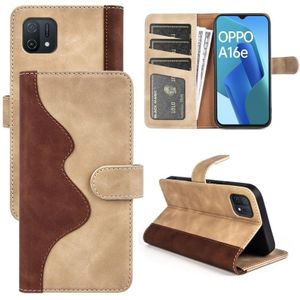 Voor Oppo A16E Stitching Horizontal Flip Leather Phone Case