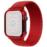 Weave Replacement Wrist Strap Watchbands with Frame For Apple Watch Series 6 & SE & 5 & 4 40mm / 3 & 2 & 1 38mm  Length:135mm(Red)