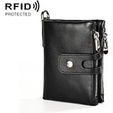 3515 Antimagnetic RFID Multi-function Leather Men Wallet with Card Holder(Black)