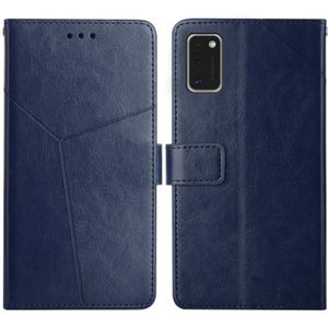 Voor Samsung Galaxy A41 EU Versie Y Stitching Horizontale Flip Leren Case met Houder & Card Slots & Portemonnee & Fotolijst