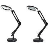 8X Magnifying Glass Lamp Beauty Nail Tattoo Repair Office Reading Lamp  Colour: With Magnifying Glass (Black)