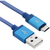 1m Net Style Hoge kwaliteit Metal Head Micro USB to USB Data / laad Kabel , or Samsung, HTC, Sony, Lenovo, Huawei, en other Smartphones(blauw)