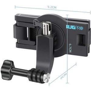 RUIGPRO 360 Degree Rotating Quick Release Strap Mount Shoulder Backpack Mount for GoPro HERO9 Black / HERO8 Black /7 /6 /5 /5 Session /4 Session /4 /3+ /3 /2 /1  and Other Action Cameras (Black)