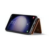 For Samsung Galaxy S23 FE 5G DG.MING M2 Series 3-Fold Multi Card Bag + Magnetic Phone Case(Brown)