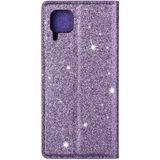 For Huawei P40 Lite Ultrathin Glitter Magnetic Horizontal Flip Leather Case with Holder & Card Slots(Purple)
