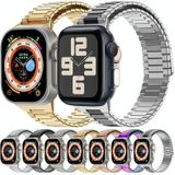 Voor Apple Watch Series 5 44 mm bamboe magnetische roestvrijstalen metalen horlogeband (titanium kleur)