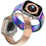 Voor Apple Watch Series 5 44 mm bamboe magnetische roestvrijstalen metalen horlogeband (titanium kleur)