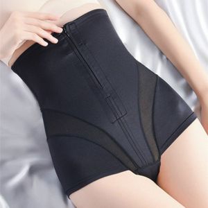 Postpartum High Waist Ventilation Breasted Zip Hip Lift Belly Pants Daily Stomach Shaping without Slimming Belted Panties  Size:XXL(Black)