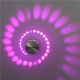 3W Modern Interior Creative Spiral Round Wall Lamp for Club  KTV  Corridor  Aisle  Background Wall Decoration Lamp Wall Mounted(Purple Light)